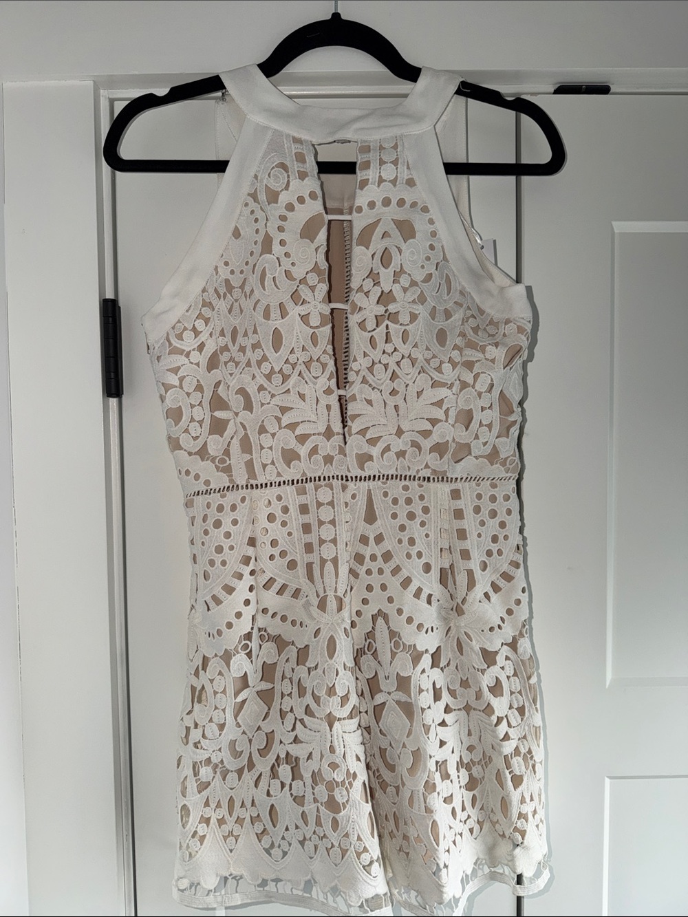 Adelyn Rae Cream Lace Mini Romper - Picture 3 of 3
